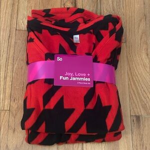 SO women’s Red and Black Lightning Pajama Set. Size small long